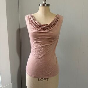 APT. 9 Rose Gold Soft Pink cowl Neck with sequins Size XL